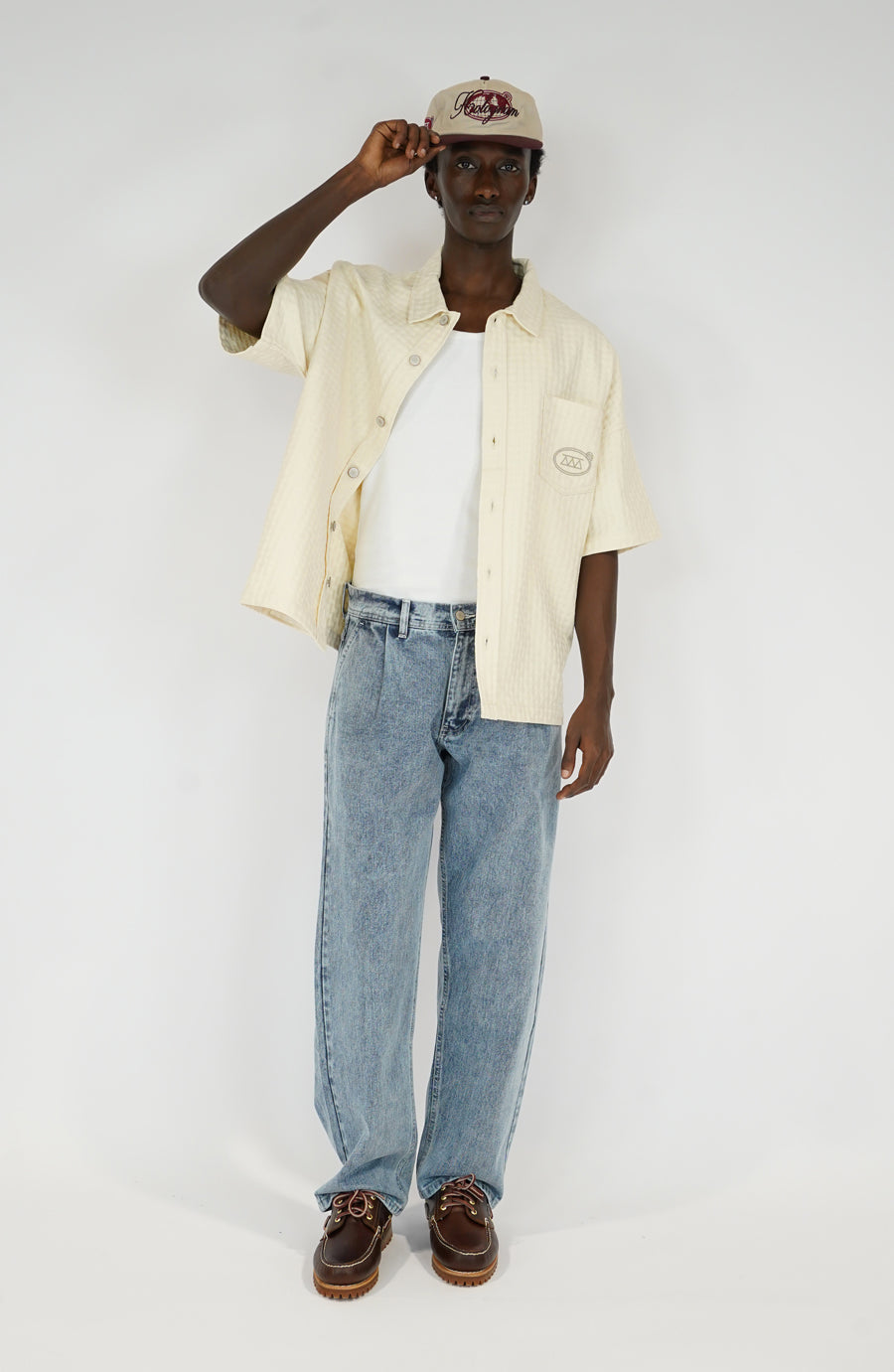 Chemise Grid beige