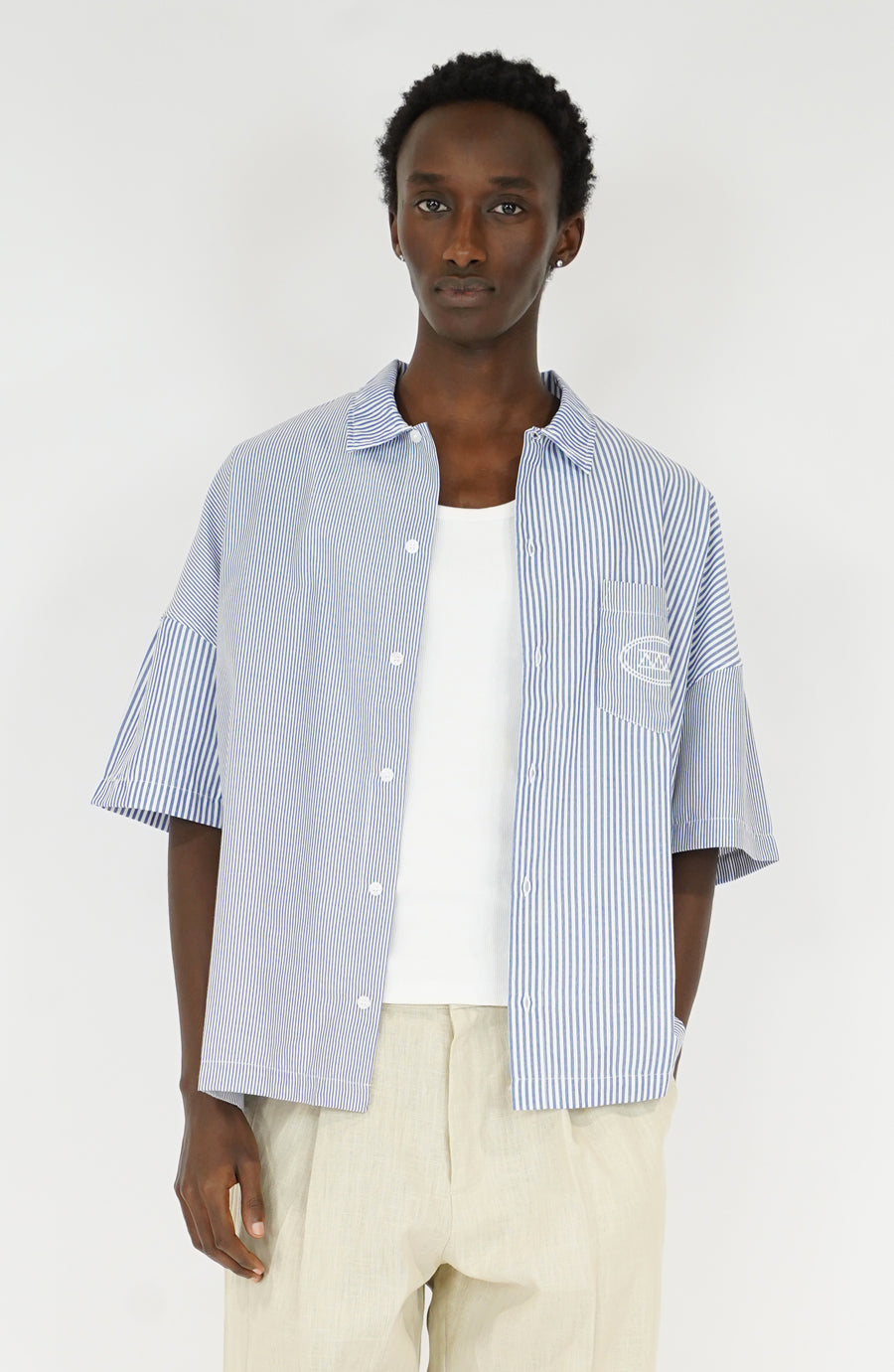 Chemise Stripe navy
